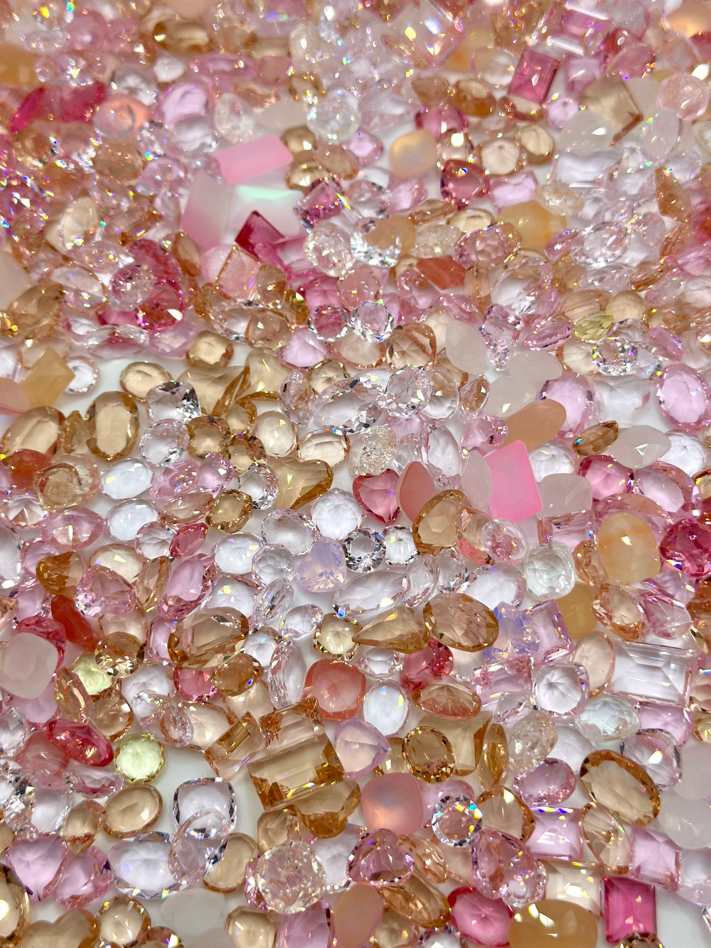Luxe Champagne Rose Mixed Pointed Back Crystal Glass Rhinestones for Nails Arts and DIY