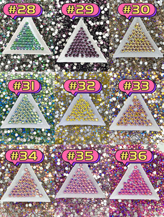 Flat Back Glass Rhinestones (No.28 - No.36) | Multiple Colors & Sizes (SS3-SS20)