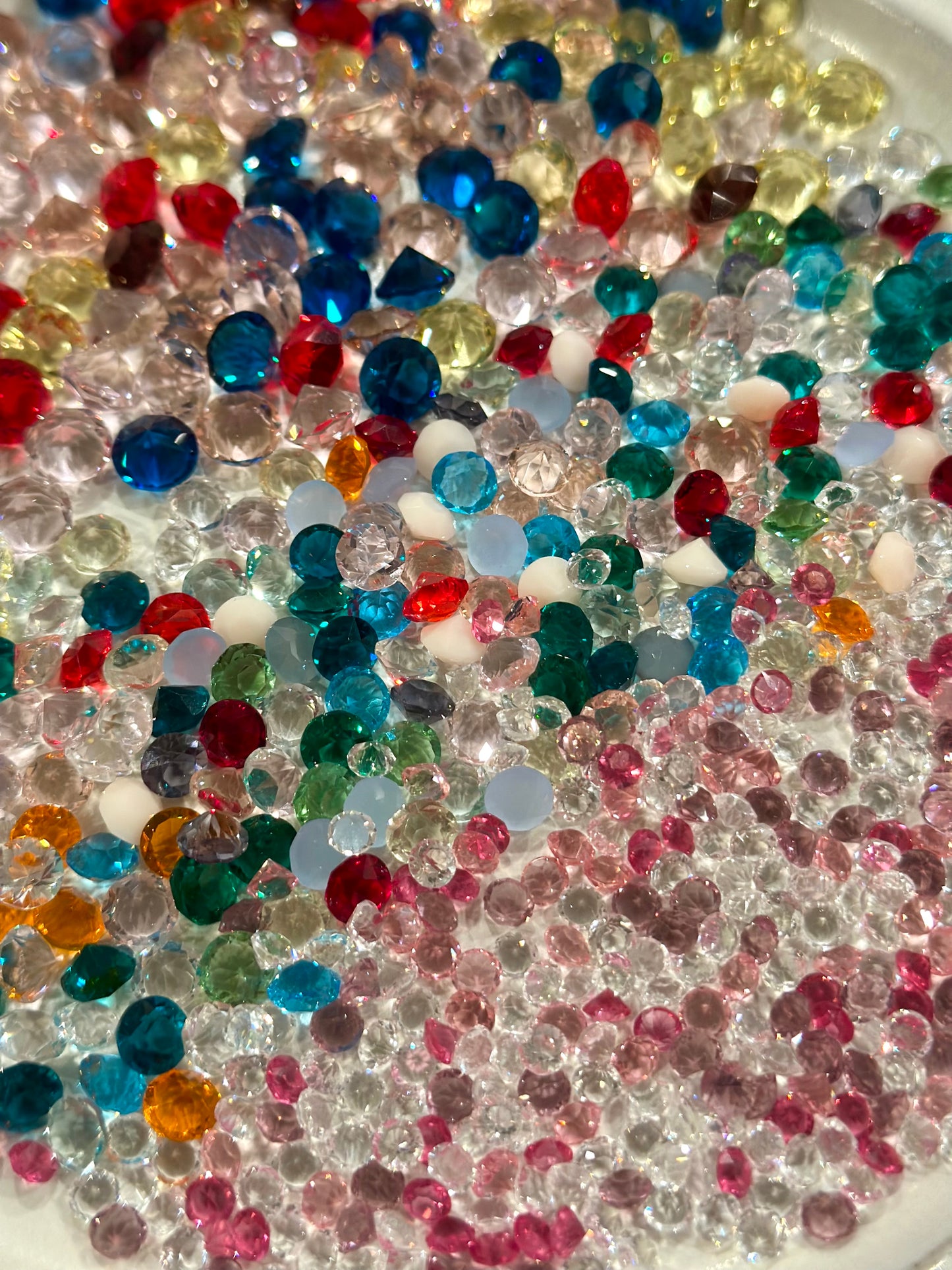 Round Mixed(4mm,6mm and 8mm) Pointed Back Crystal Glass Rhinestones for Nails Arts and DIY