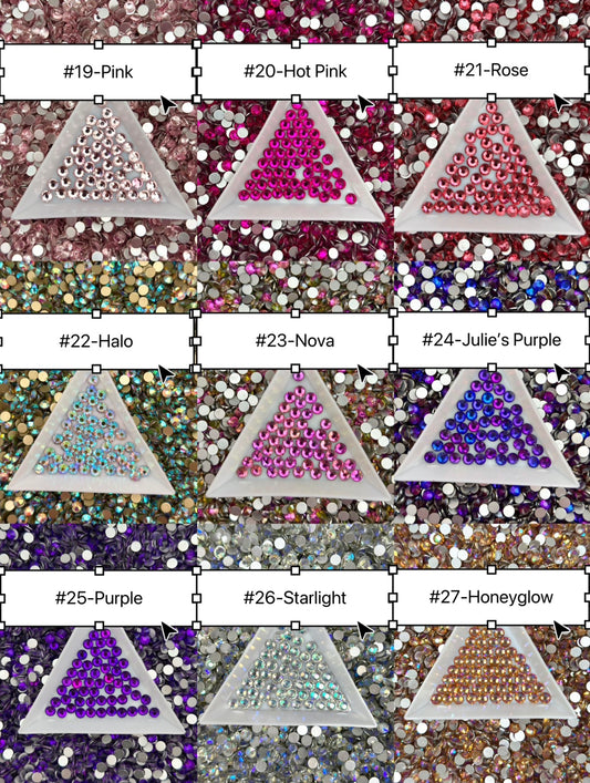 Flat Back Glass Rhinestones (No.19 - No.27) | Multiple Colors & Sizes (SS3-SS20)