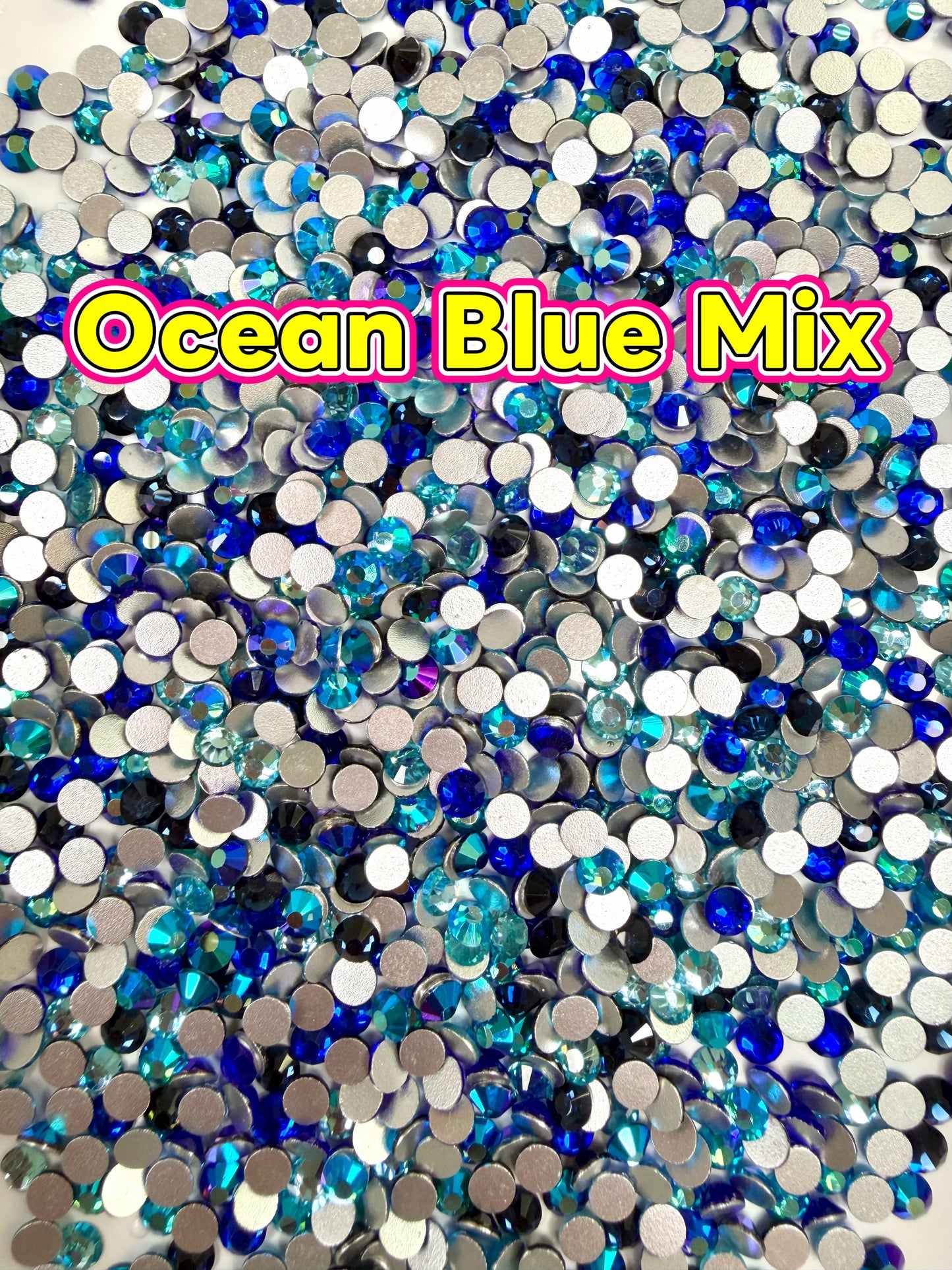 Color Mixed Flat Back Glass Rhinestones