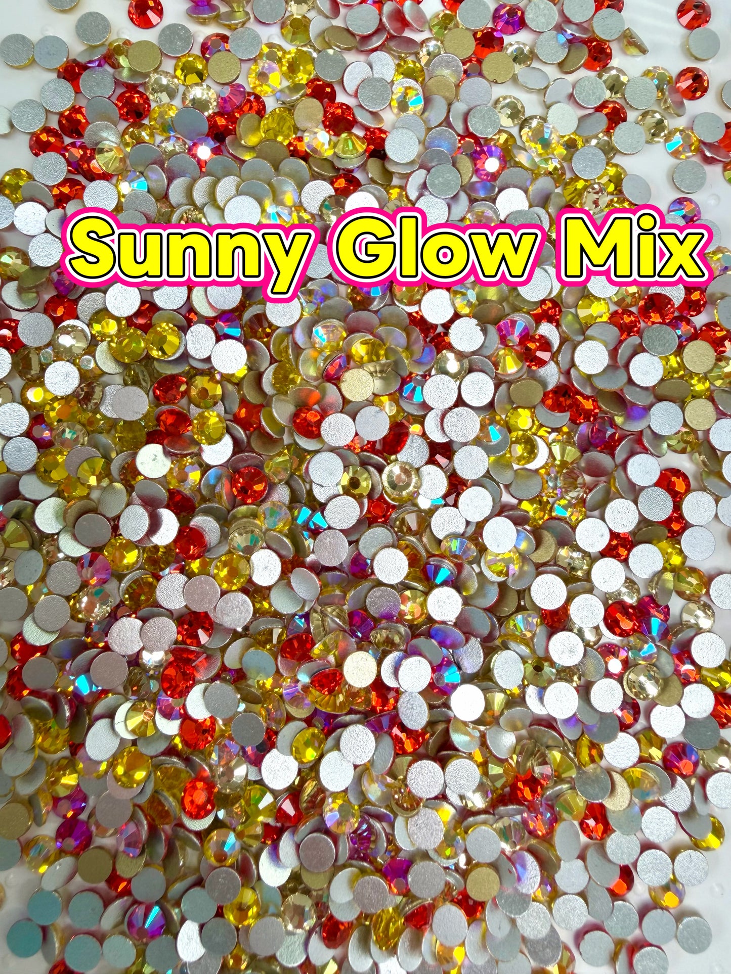 Color Mixed Flat Back Glass Rhinestones
