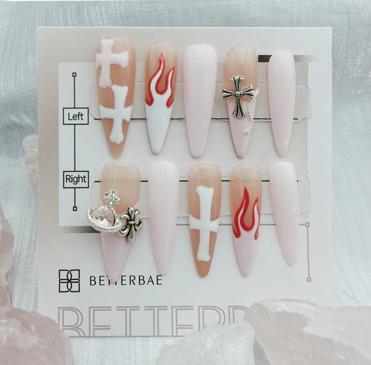 Flame press on nails | BetterbBae.shop