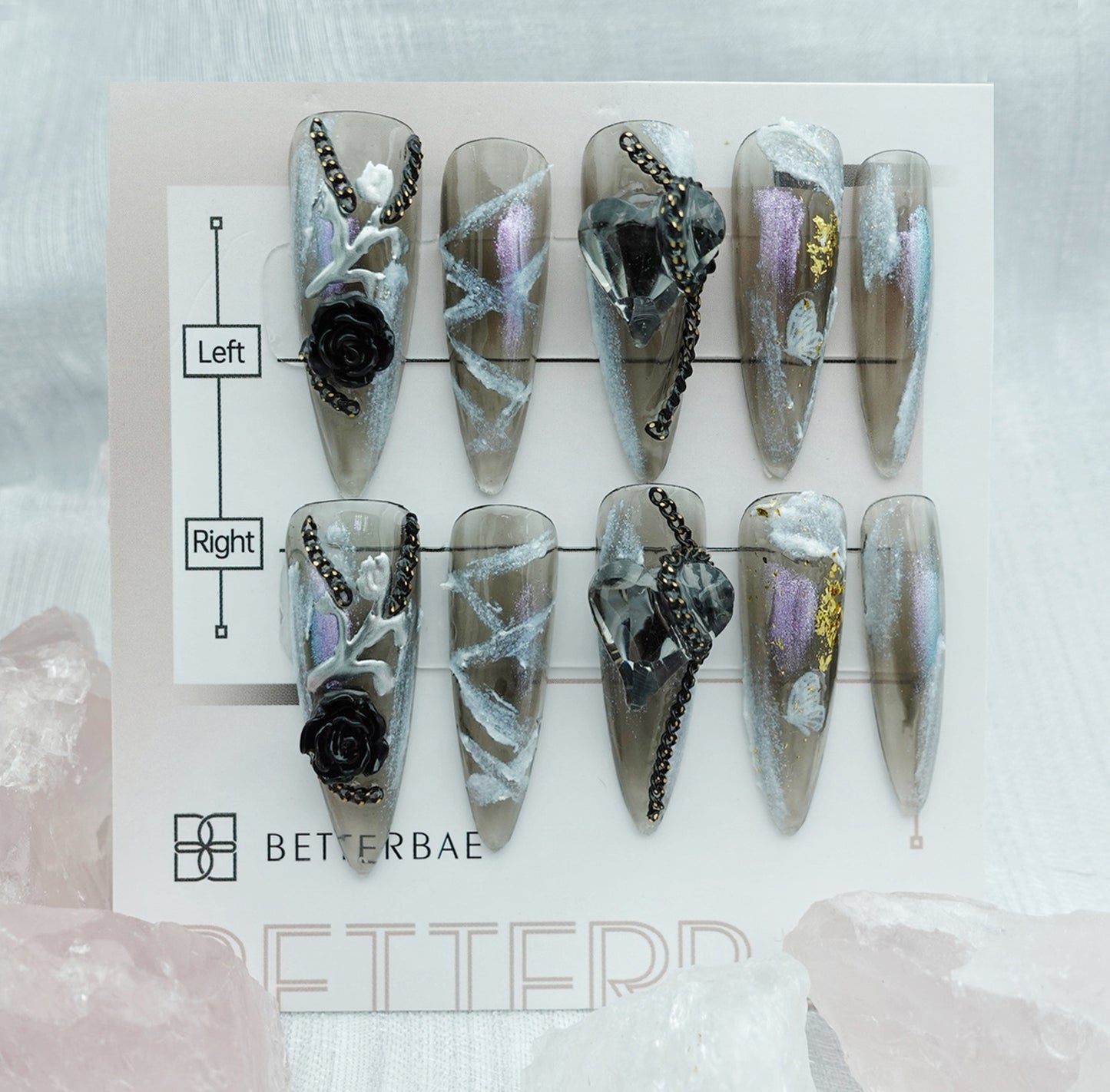 Fancy handmade press on nails 