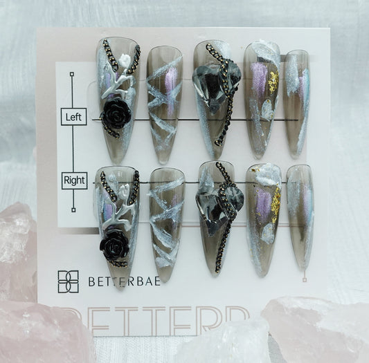 Fancy handmade press on nails 